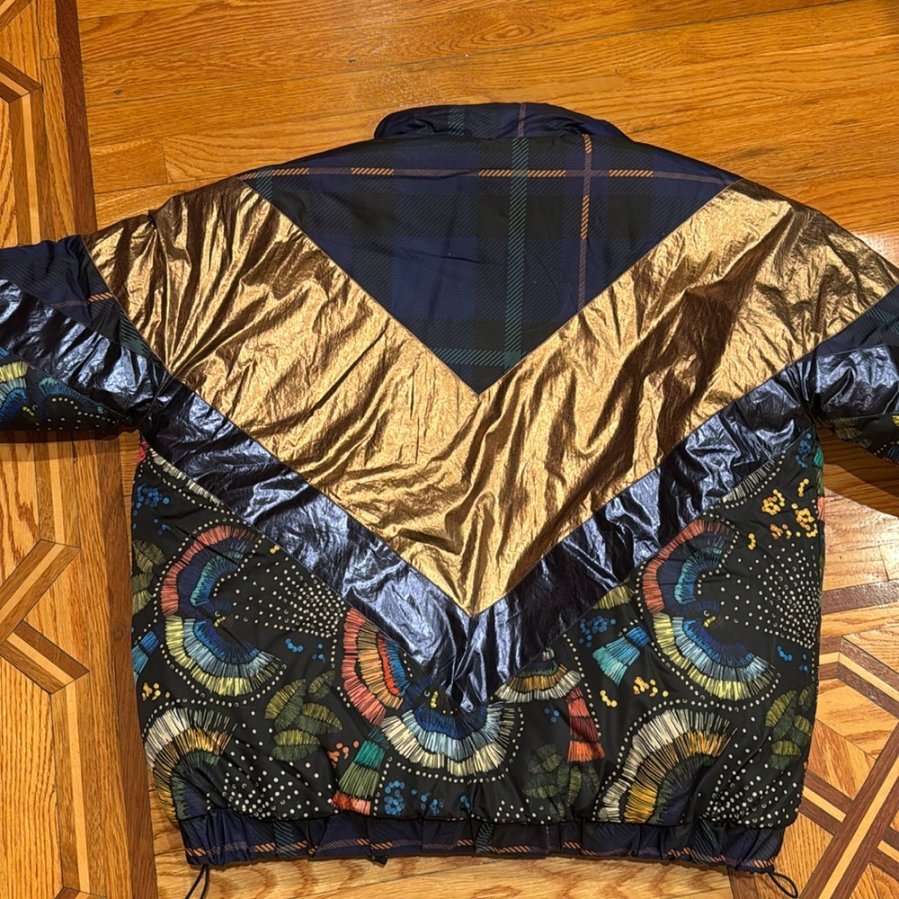 Farm Rio reversable puffer jacket. Multi color/patterned. Pockets. Worn once
